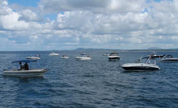 Algunas de las embarcaciones durante la competencia
