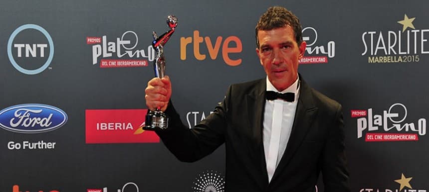 El actor Antionio Banderas durante los Premios Platino 2015, certamen que este año se realizará en Punta del Este, inaugurando el nuevo Centro de Convenciones.