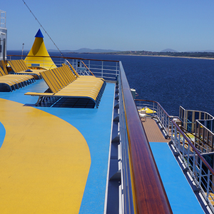 Hermosa vista desde el crucero a la bahía de Punta del Este